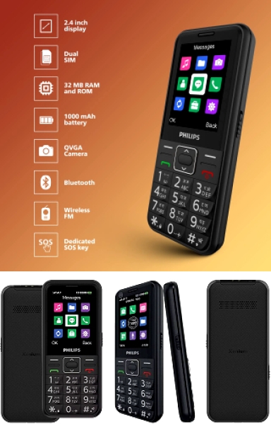 Das kompakte DualSIM-Handy *E209* von Philips mit SOS-Taste!